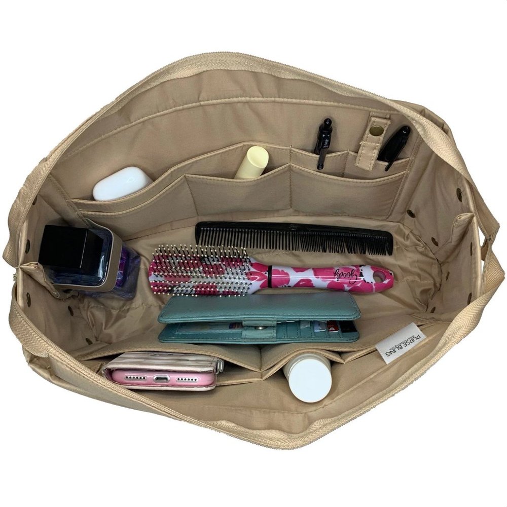 Zippered Purse Organizer Insert - Tan